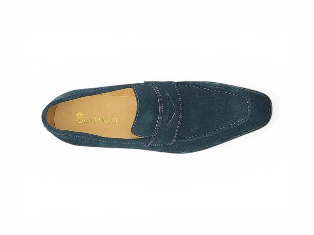 Suede Penny Loafer contrast stitching