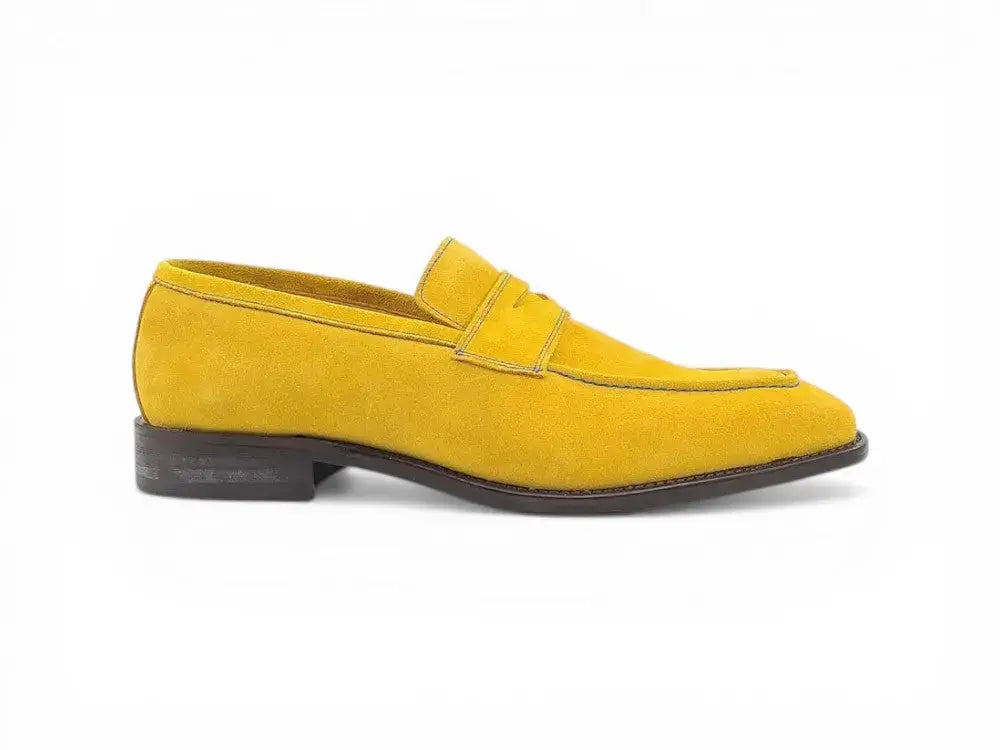 Suede Penny Loafer contrast stitching