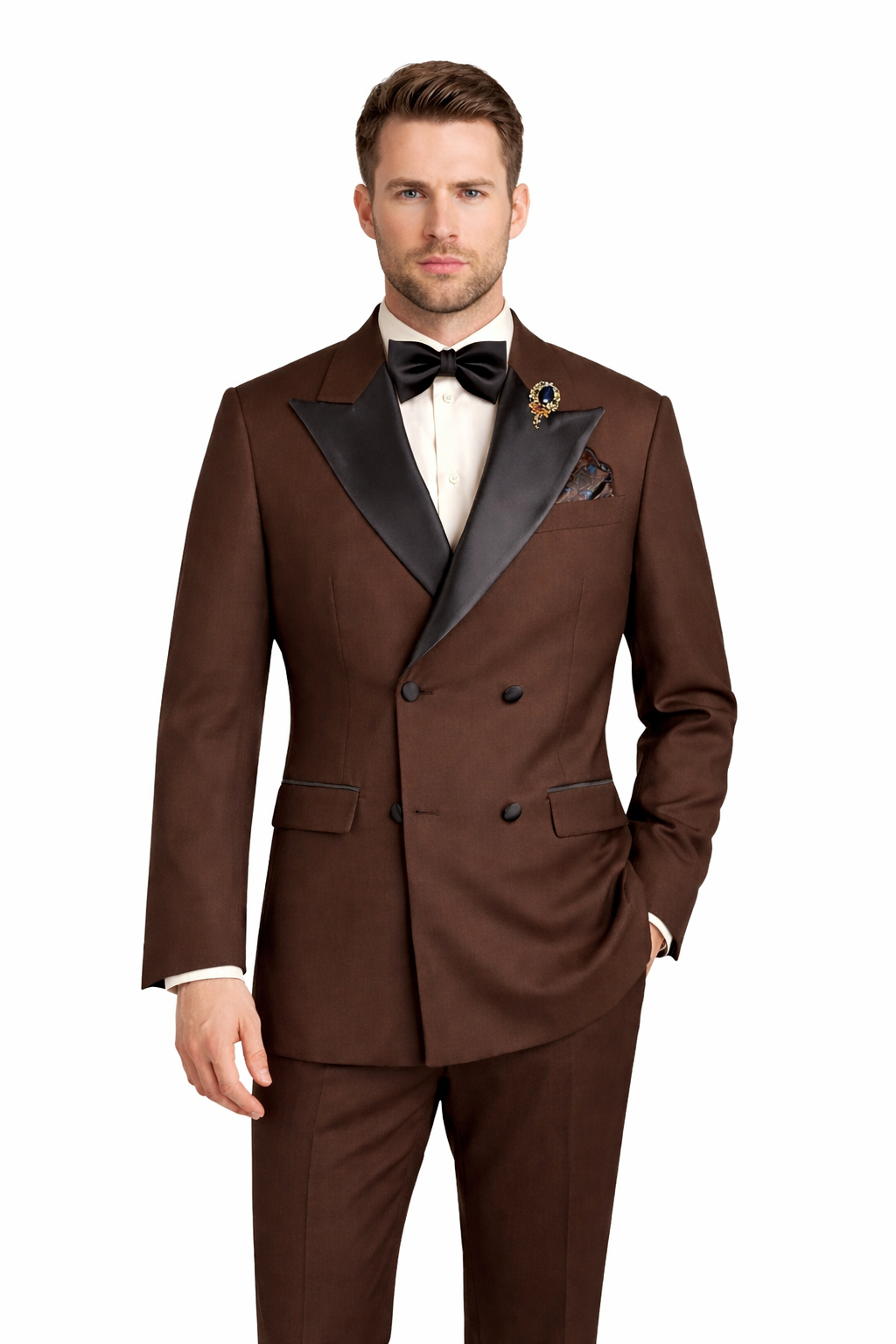 Vinci TDB-900 Double Breast Tux Brown