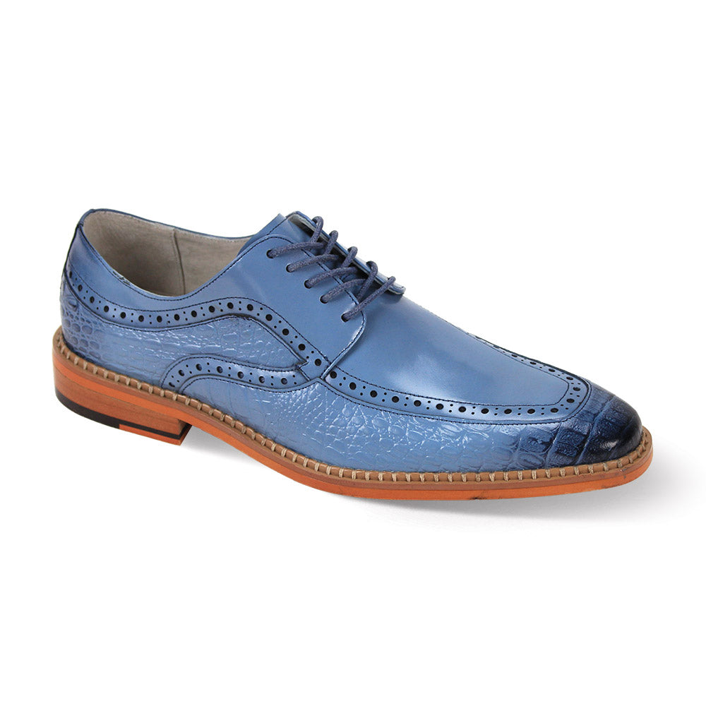 Giovanni Terence Leather Croc Print Dress Shoes - Premium Men's Footwear Light Blue / 12 Giovanni Terence Leather Croc Print Dress Shoes - Premium Men's Footwear Light Blue / 12
