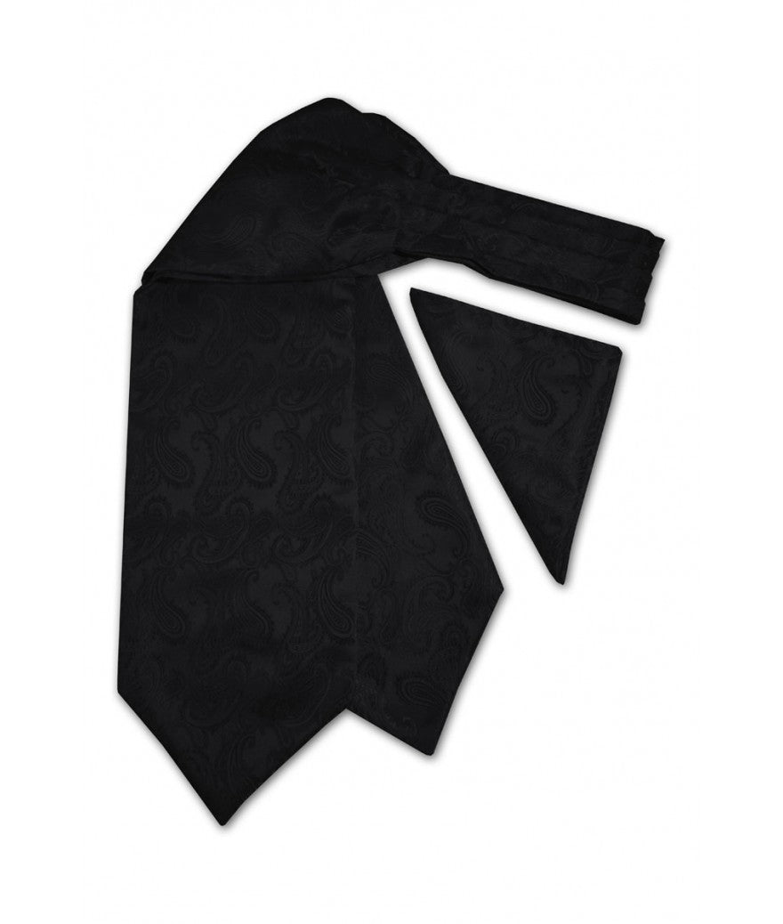 Brand Q AH600 - Paisley Microfiber Ascots & Hankies Black