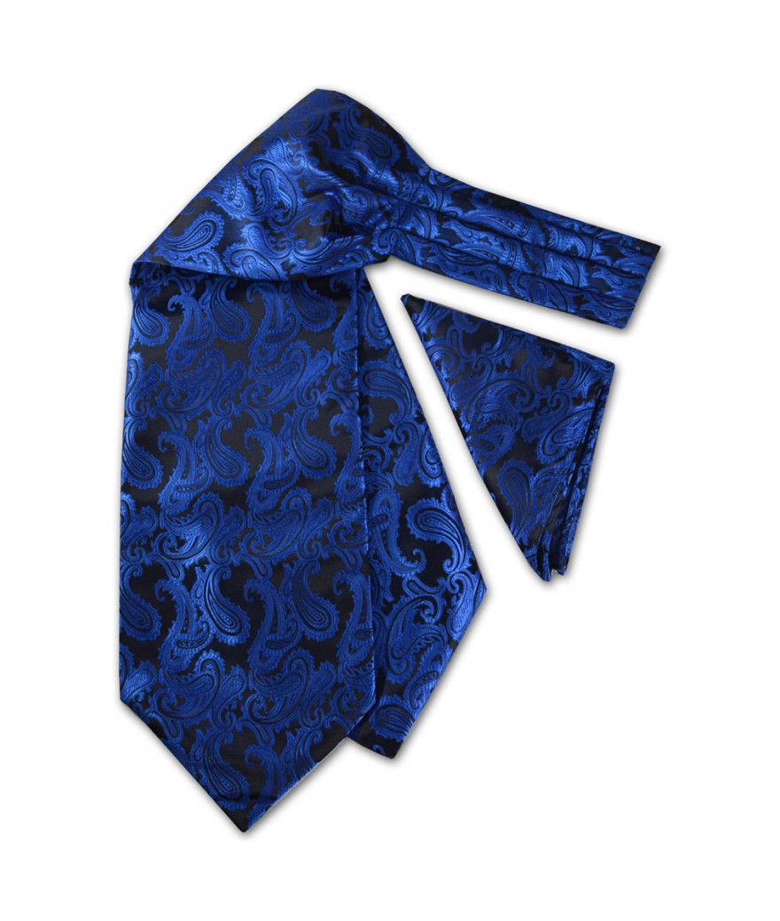 Brand Q AH600 - Paisley Microfiber Ascots & Hankies Blue