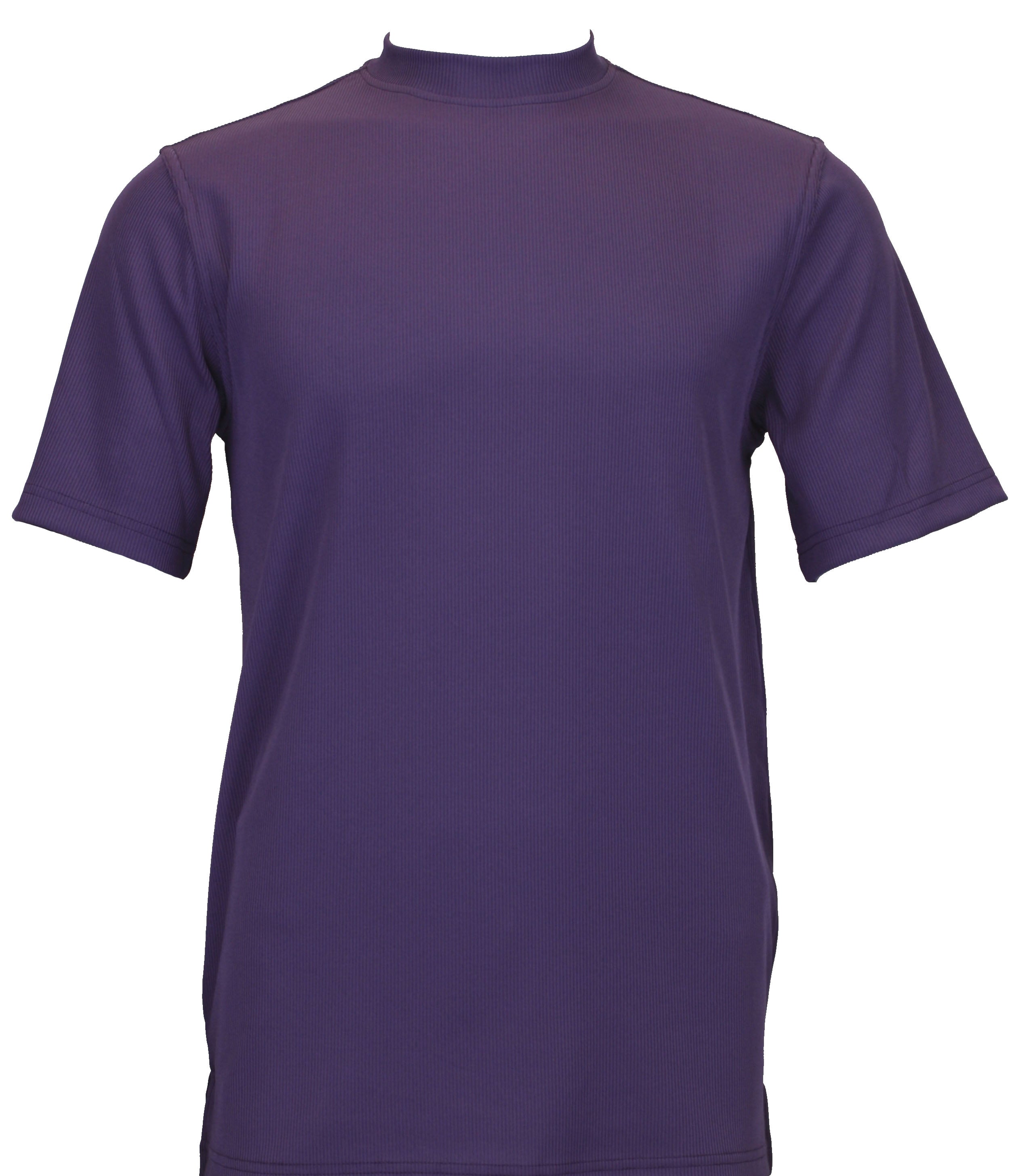 Log-In By Bassiri 218 knit Short Sleeve Mock Neck Purple