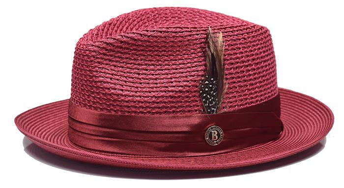Bruno Capelo JU-912 The Julian Straw Hat Burgundy