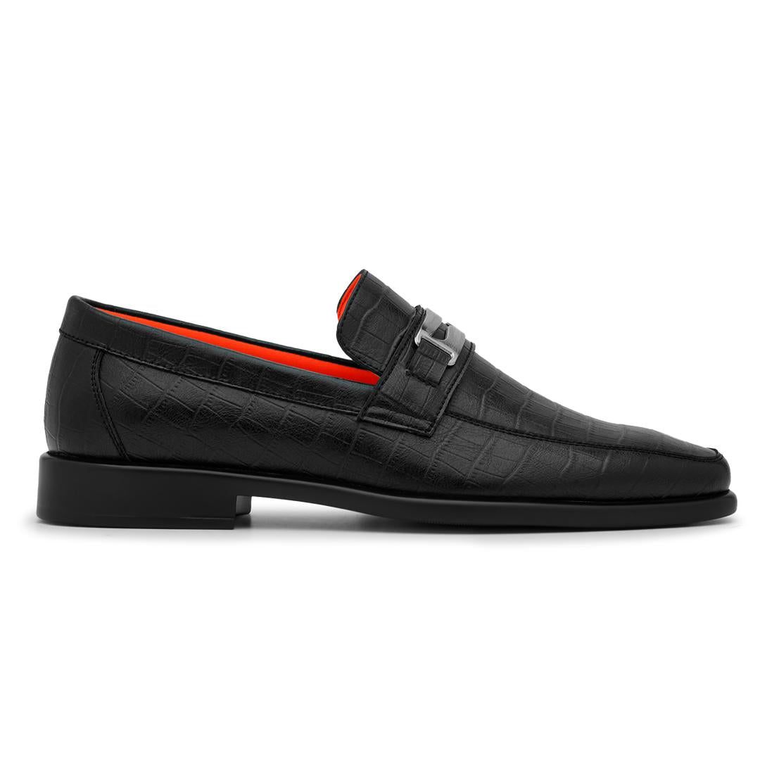 Tayno The Caprio Croc Leather Loafer Black