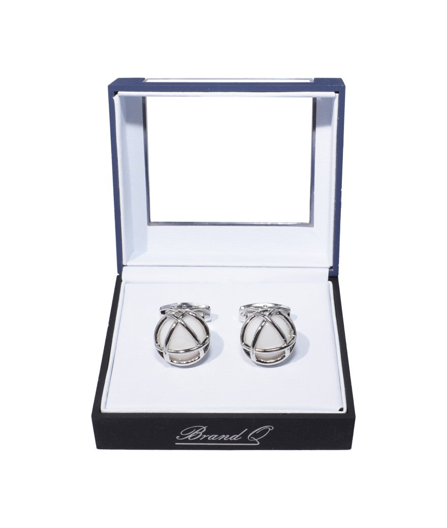 Brand Q CFN515-A Cuff Links White