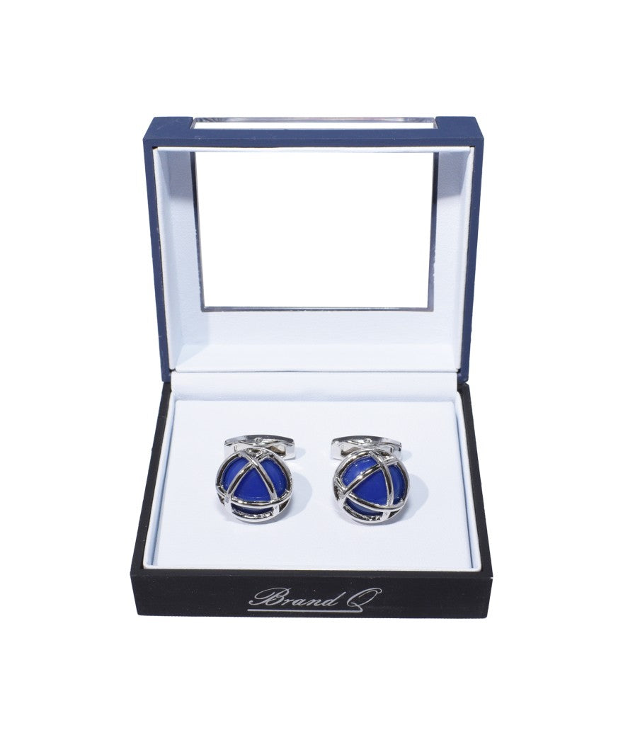 Brand Q CFN515-G Cuff Links Navy Blue
