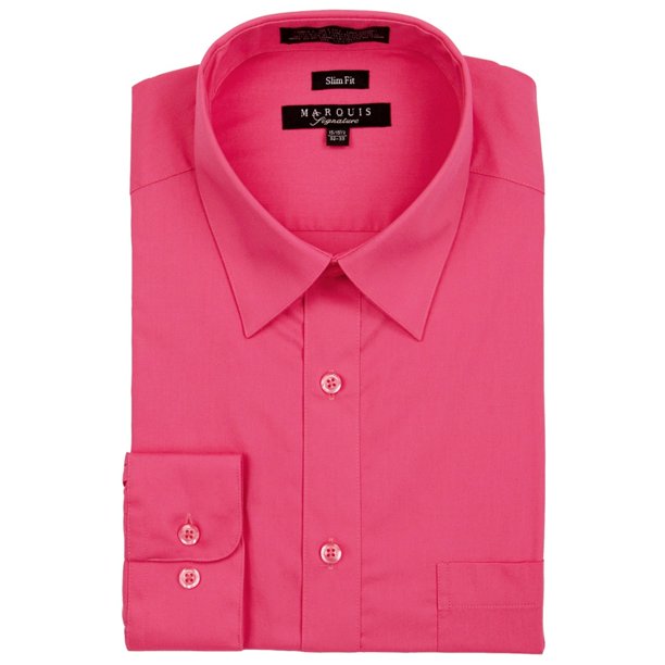 hot pink dress shirt mens Marquis 009SL Slim Fit Fuchsia southern belle 100% Cotton. Betsy & Adam Formal Color:Black Watch