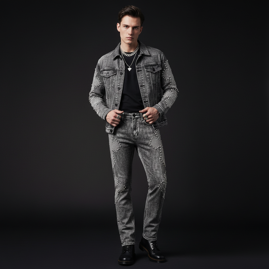 Sanctum Cross Denim Pant – Century Penthouse GREY