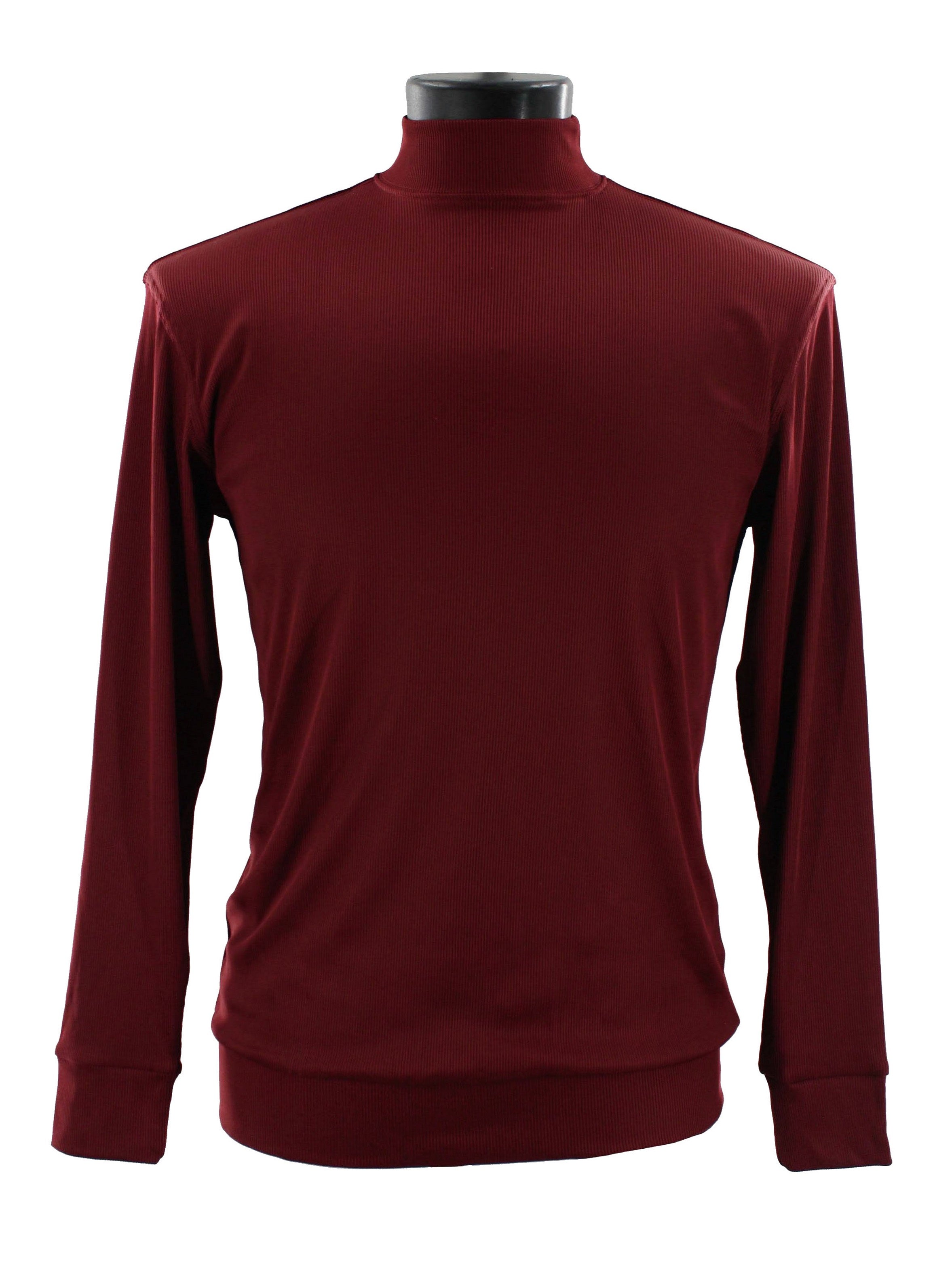 Bassiri 632 Knit Long Sleeve High Mock Neck Plum
