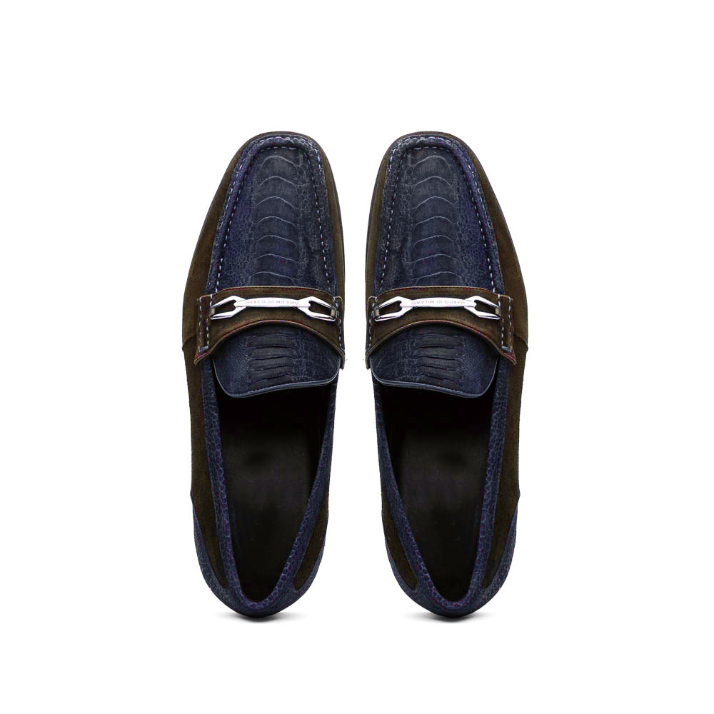 Hugo Ostrich Navy / Brown