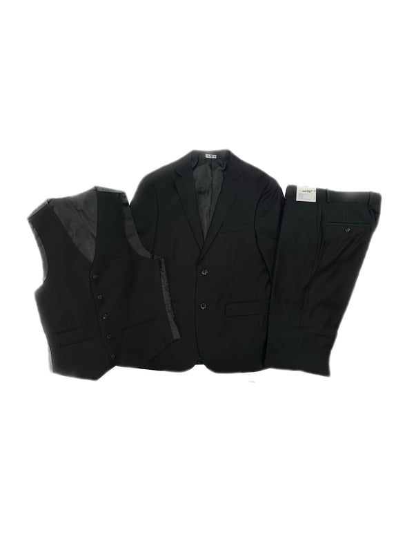 West End 9-1012V121 3PCS Ultra Slim Fit Suit Black