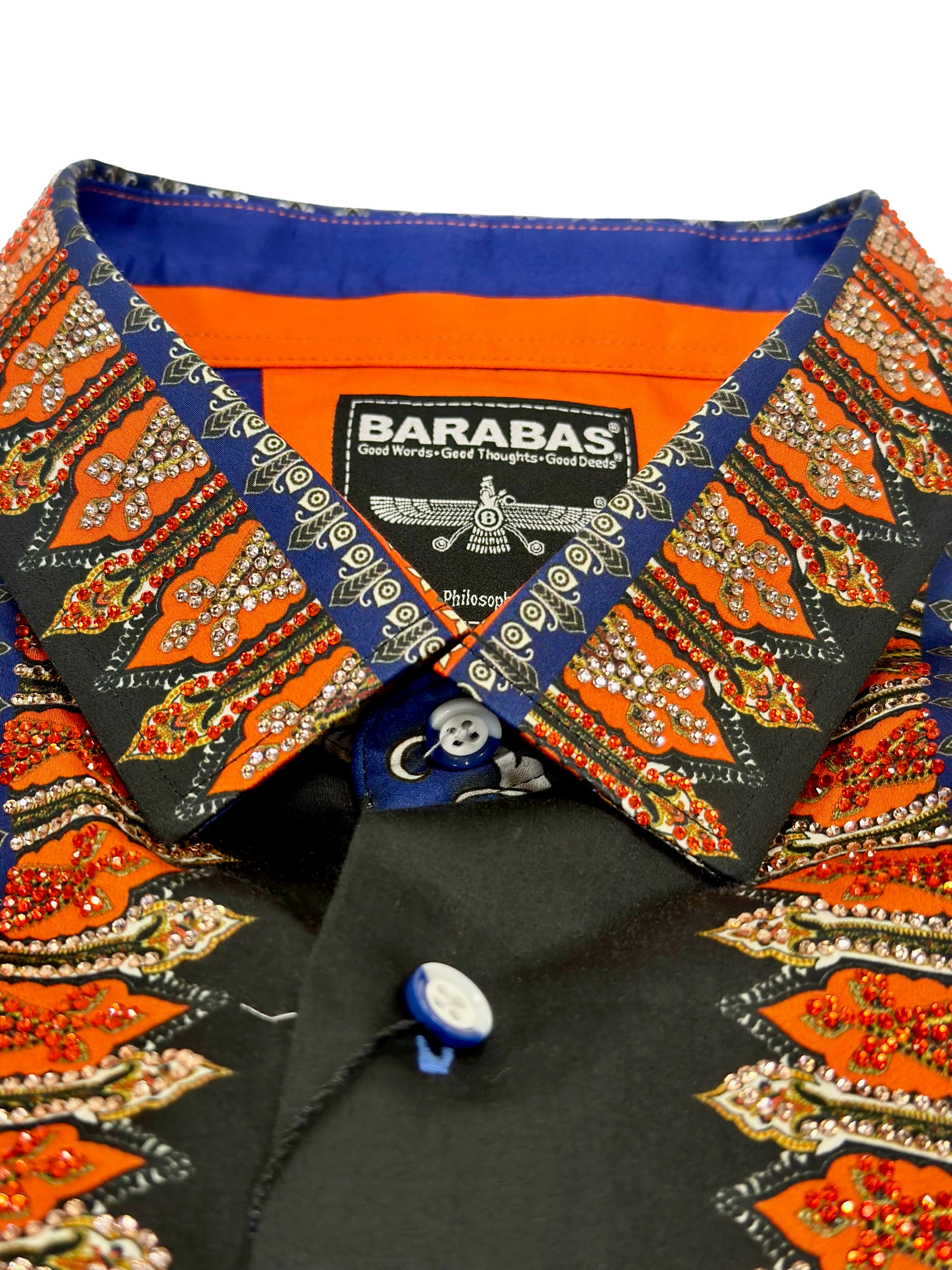 Barabas 3SPR413 Party Spark Long Sleeve Shirt Navy