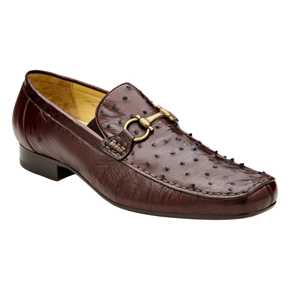 Belvedere Bartolo Brown genuine ostrich loafer