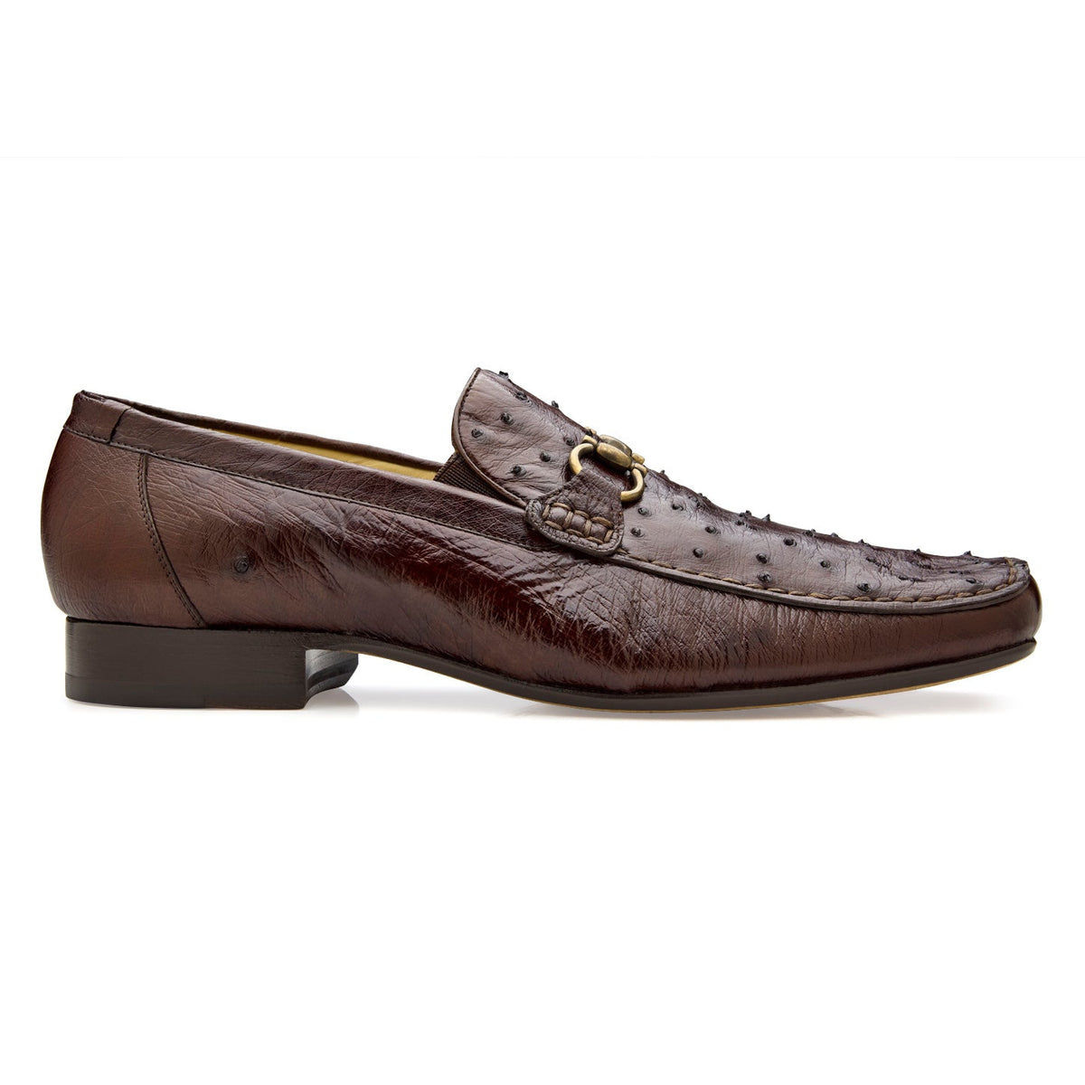 Belvedere Bartolo Brown genuine ostrich loafer