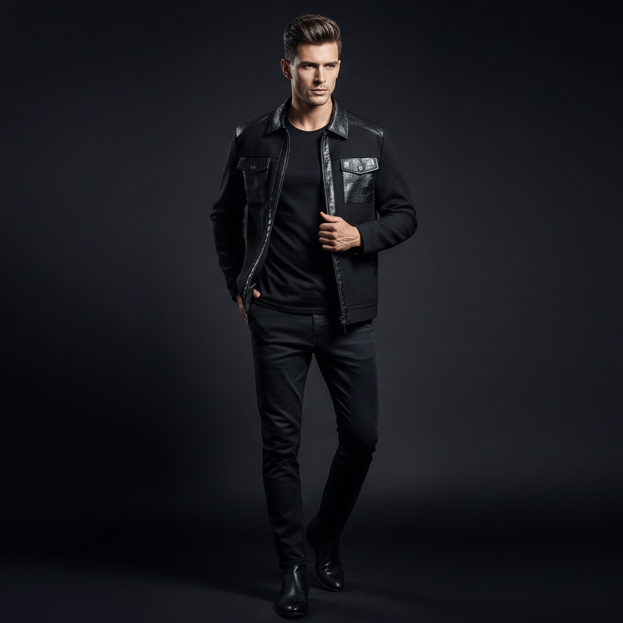 CrocEdge Dual-Fabric Zip Jacket BLACK