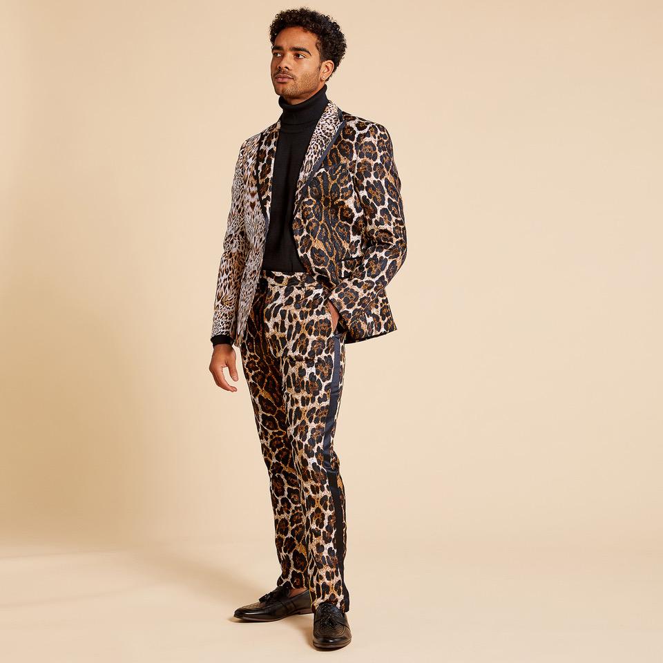 Inserch BL200-25 Animal Print Jacket Brown – Napoly Menswear