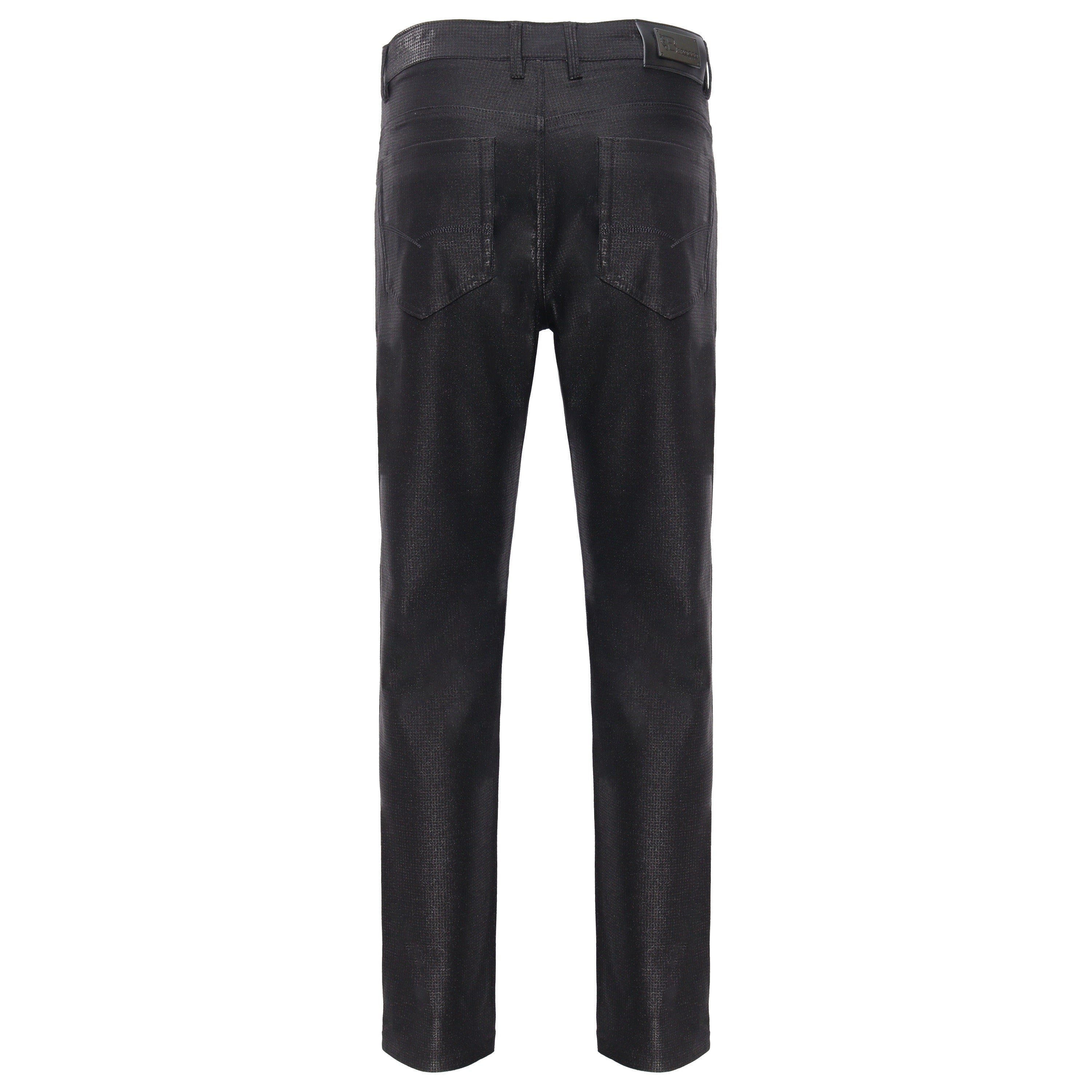 Men’s Elegant Black Textured Dress Pants BLACK