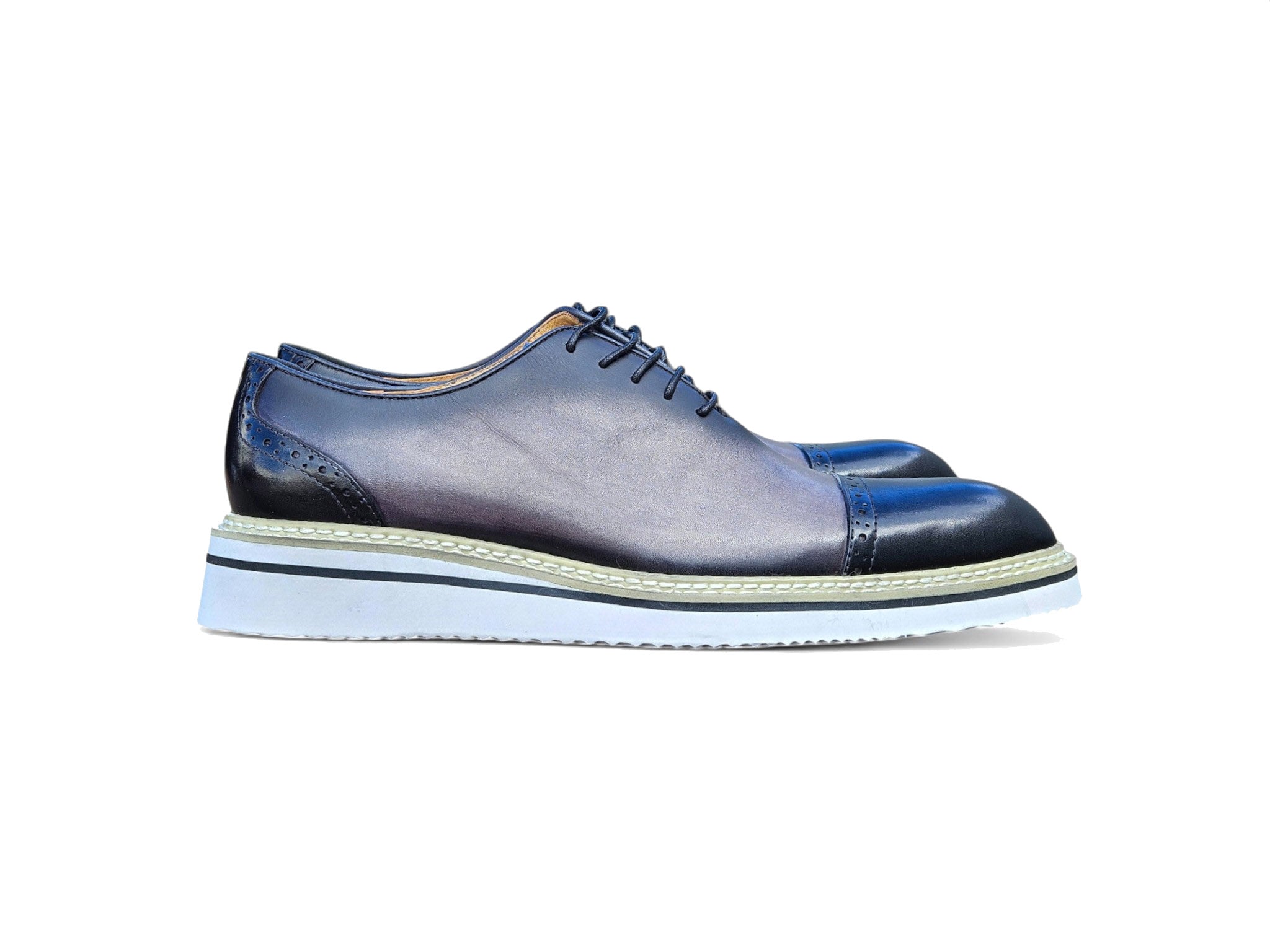 Two Tone Cap toe Calfskin Oxford