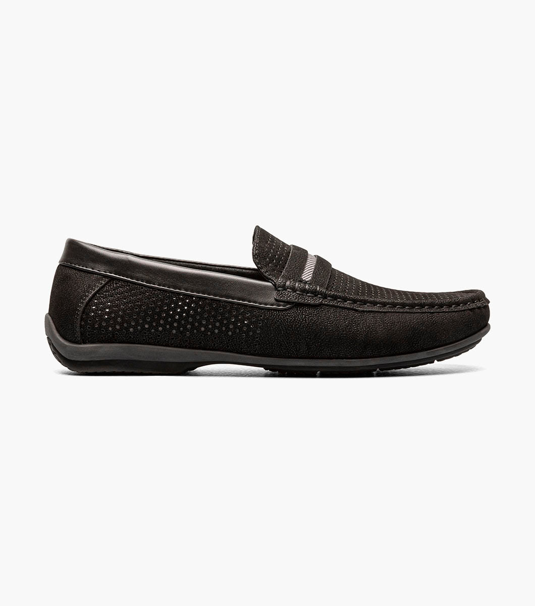 Stacy Adams 25513 CORBY Moc Toe Saddle Slip On Black