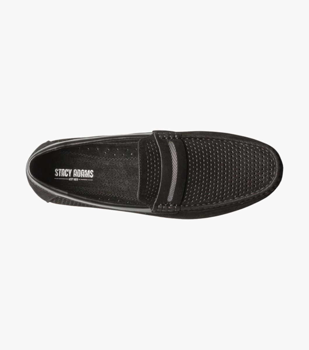 Stacy Adams 25513 CORBY Moc Toe Saddle Slip On Black