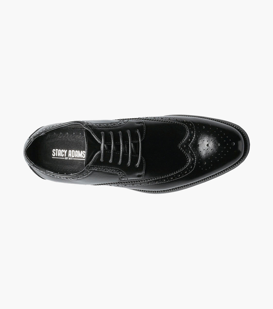 Stacy Adams Garrison 24916-001 Wing Tip Oxford Black