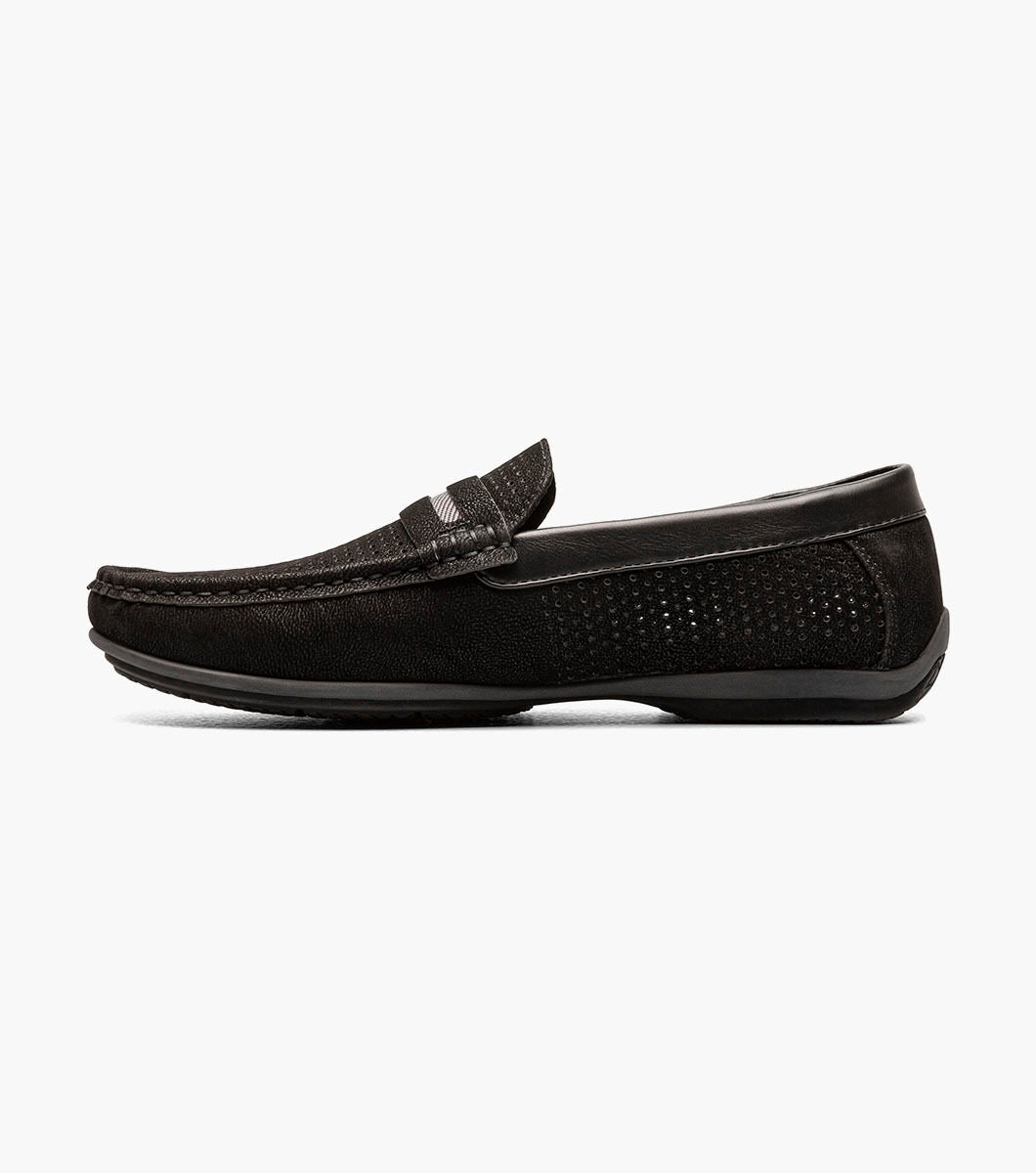 Stacy Adams 25513 CORBY Moc Toe Saddle Slip On Black
