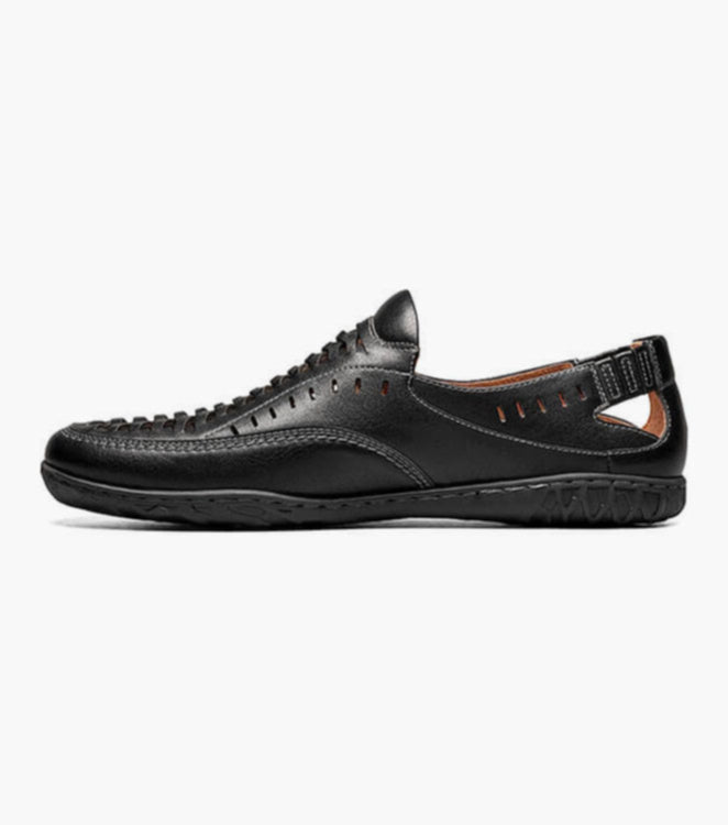 Stacy Adams IBIZA 25440-001 Woven Vamp Moc Toe Slip On Black