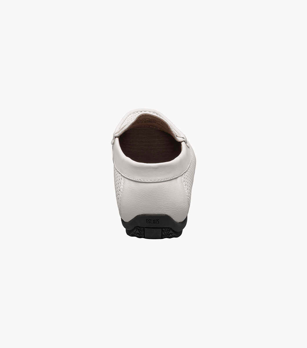 Stacy Adams 25513 CORBY Moc Toe Saddle Slip On White