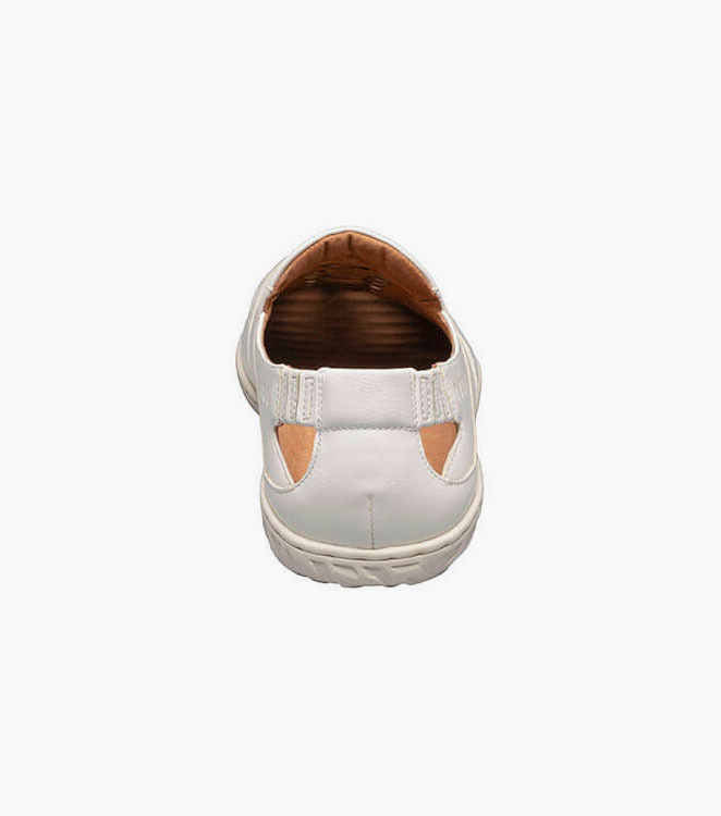 Stacy Adams IBIZA 25440-100 Woven Vamp Moc Toe Slip On White