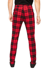 Barabas CP25 All Or Nothing Plaid Slim Fit Pants Black/Red