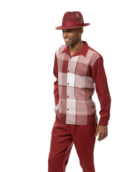 Montique 2370 Long Sleeve Walking Suit Burgundy