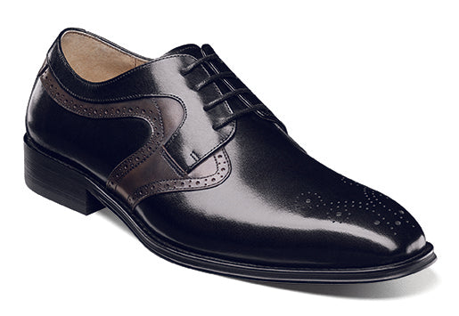 Stacy Adams 25487 Palmer Plain Toe Plain Toe Medallion Oxford Black/Grey