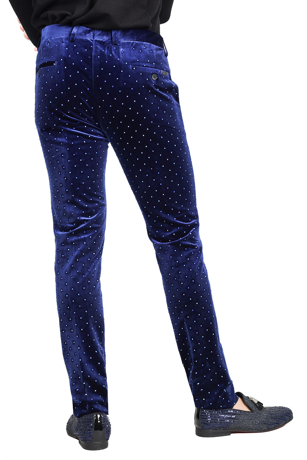 Barabas Friday Night 2CP3020 Velvet Slim Fit Pants Royal