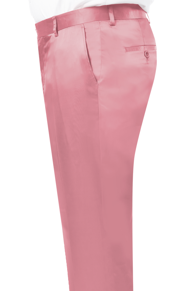 pink dress slacks Kent & Park PS-02 Satin Slim Fit Pants Pink