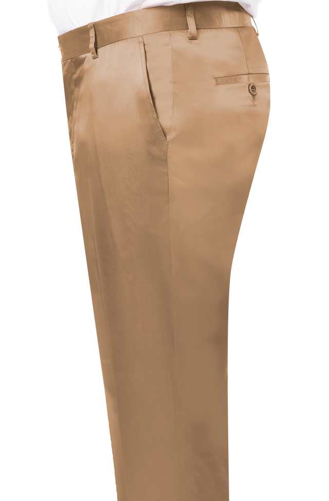 Kent & Park PS-02 Satin Slim Fit Pants Tan