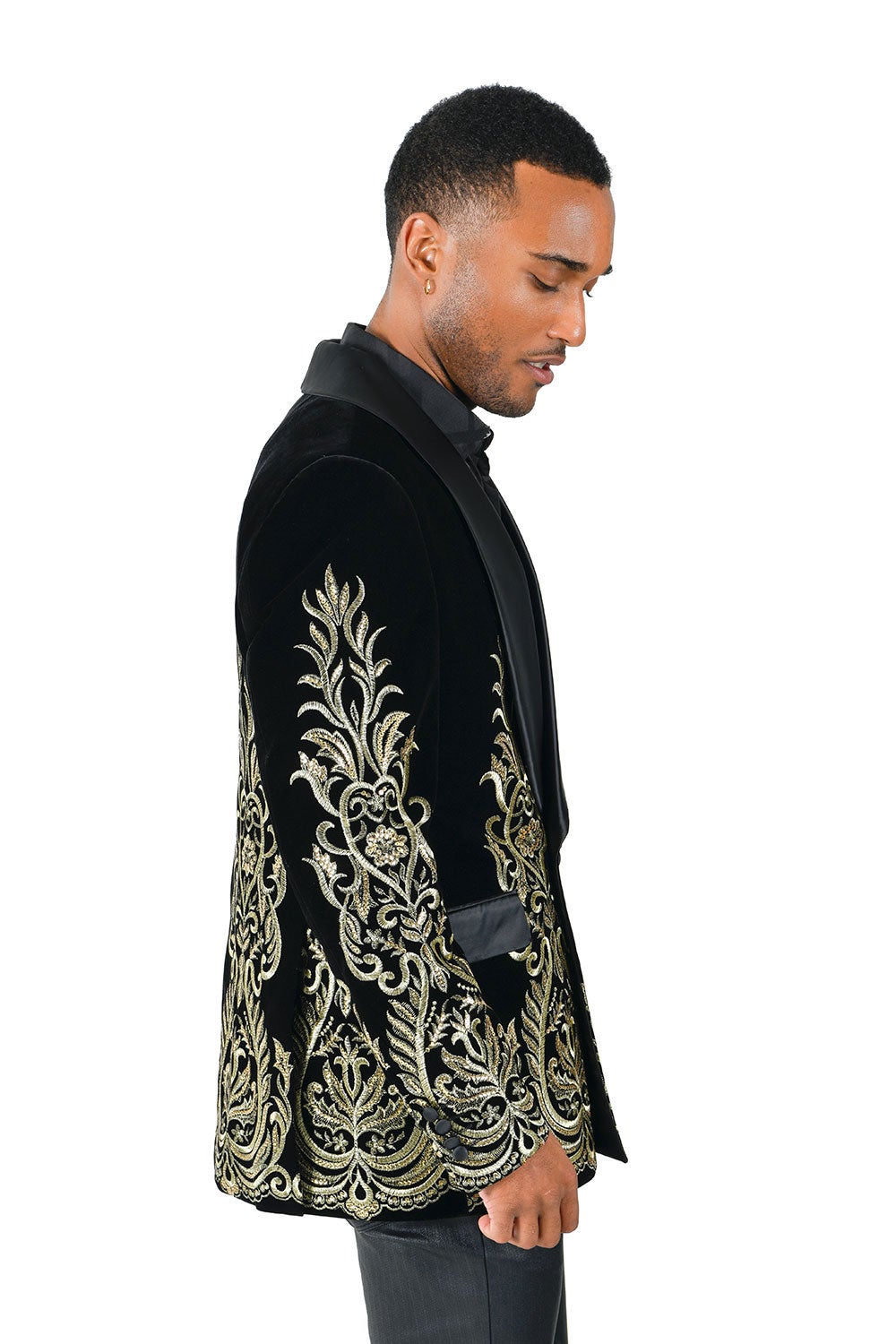 Barabas Black Jack Slim Fit Blazer BL6066 Black/Gold