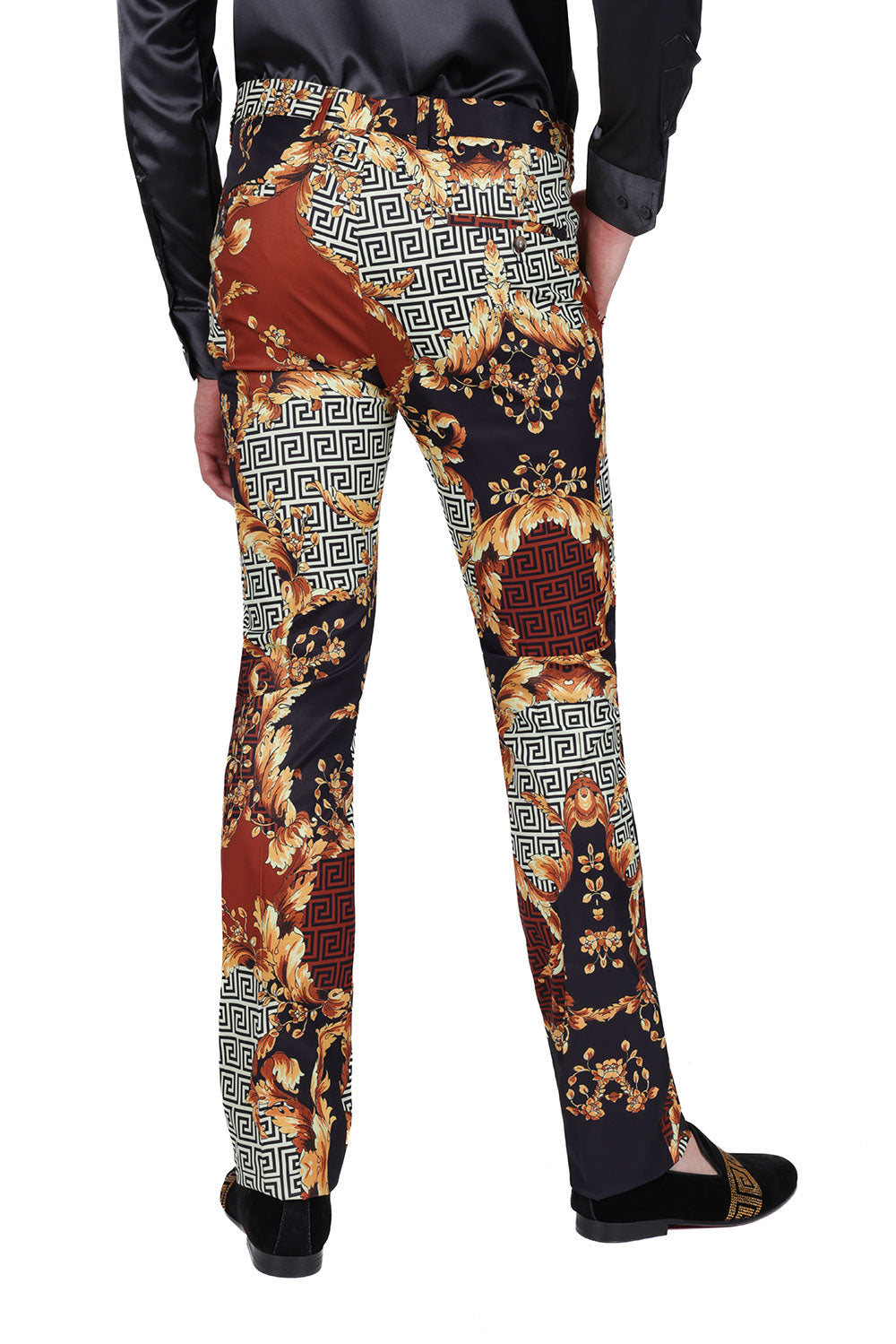 Barabas Pleasure Seeking CP169 Floral Slim Fit Pants Saddle