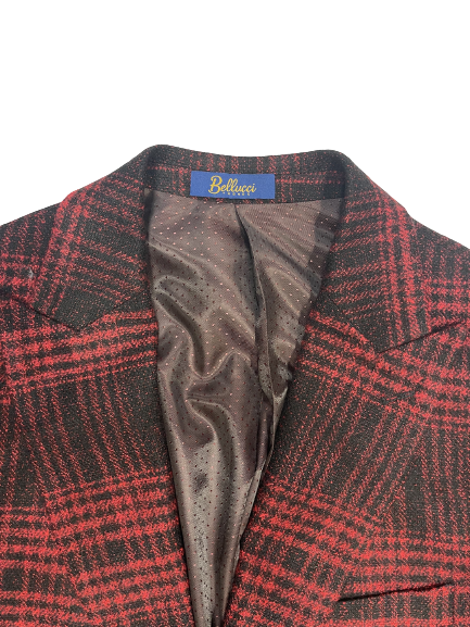 Bellucci B763 Sandro Plaid Blazer Red/Black