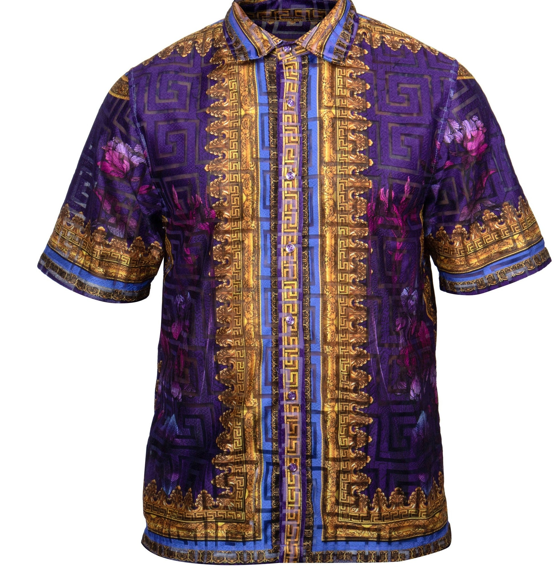 Prestige LACE-300 Short Sleeve Lace Shirt Purple