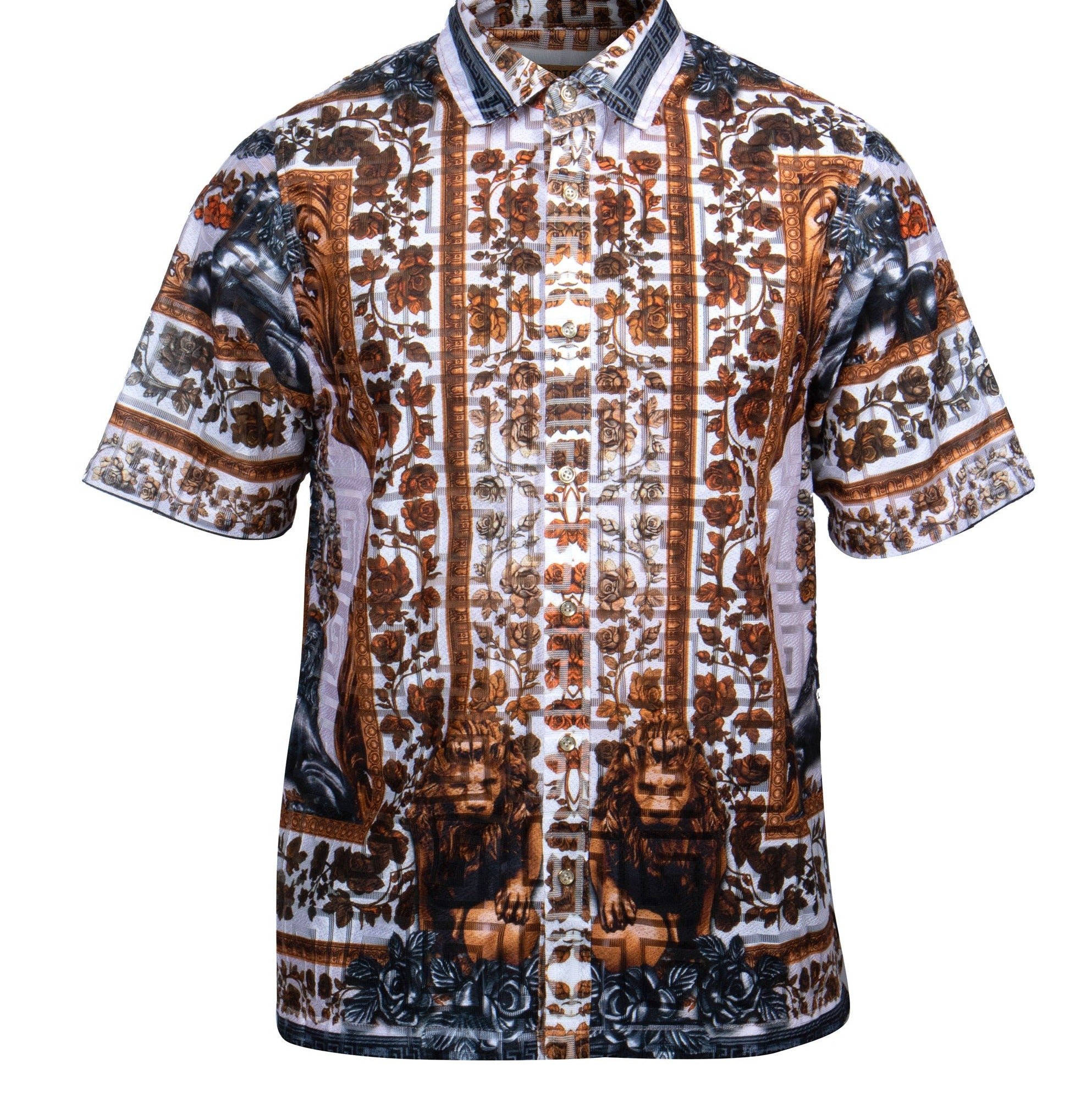 Prestige LACE-300 Short Sleeve Lace Shirt White-4