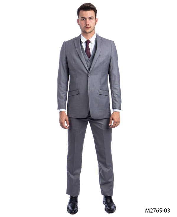 Mens Suits 2PC-Suit & Dress Pants Mid Gray  Slim Fit