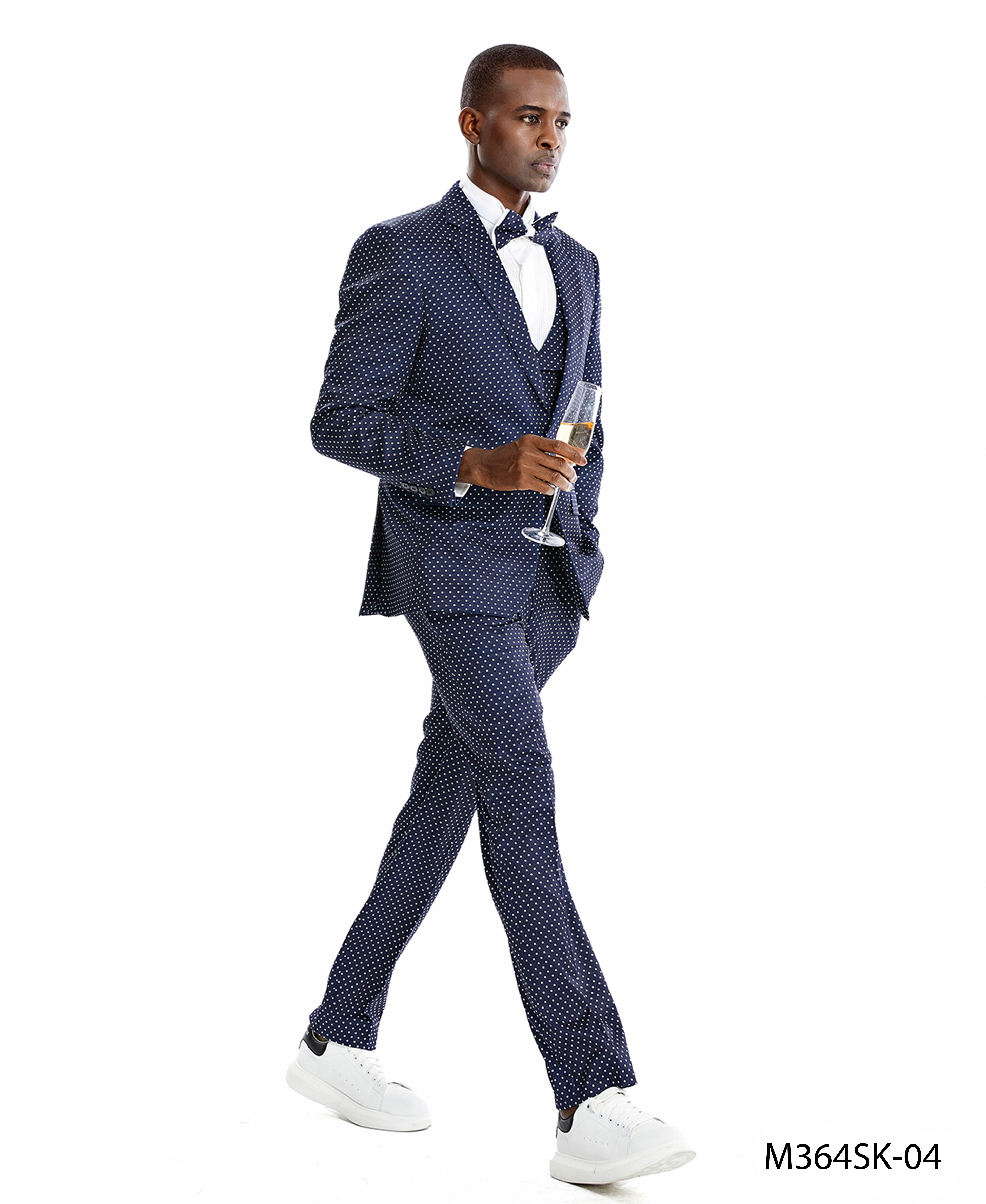 Navy / White Mens-suit