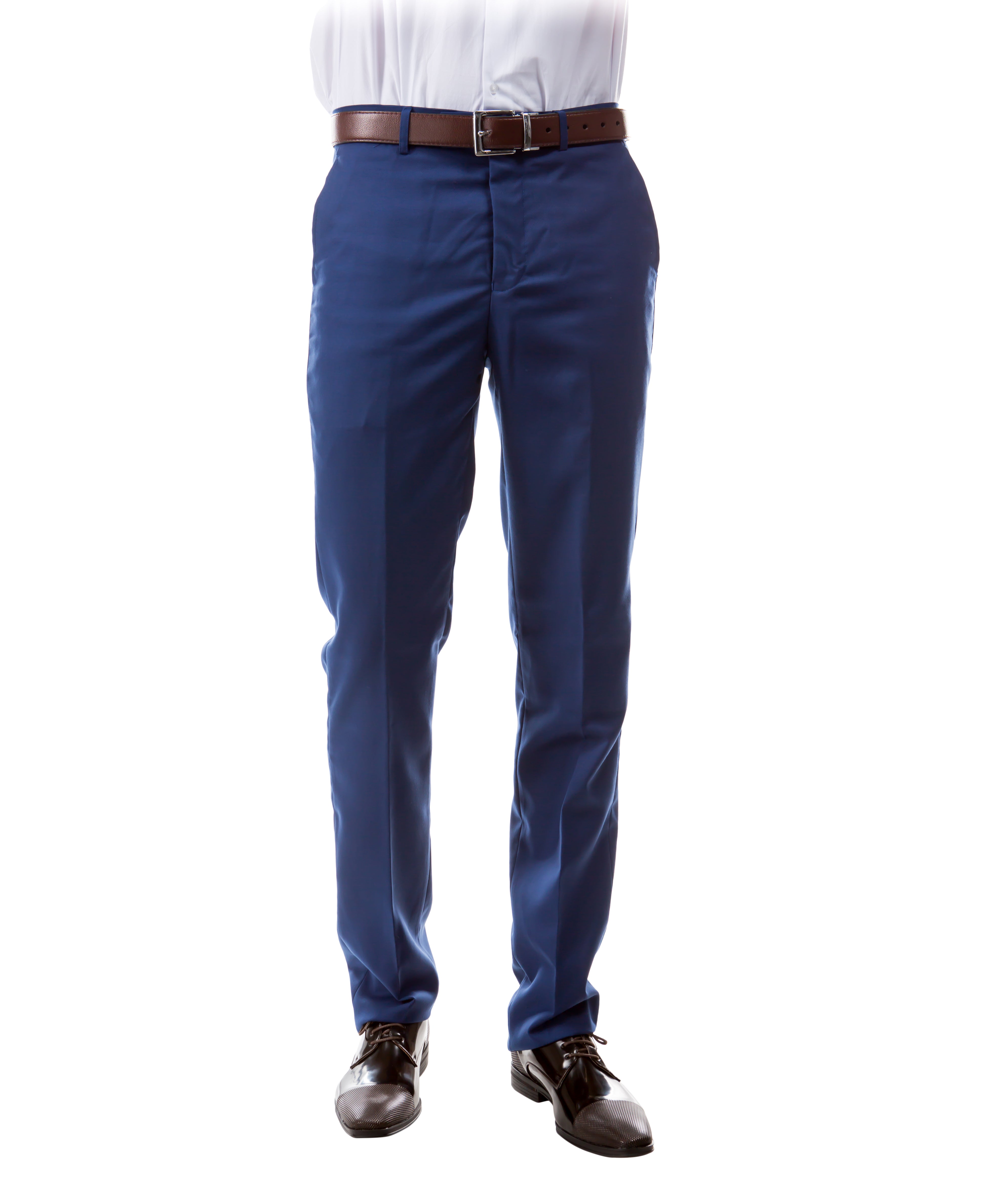 Mens Dress Pants Slim Fit UNHEMMED, Blue