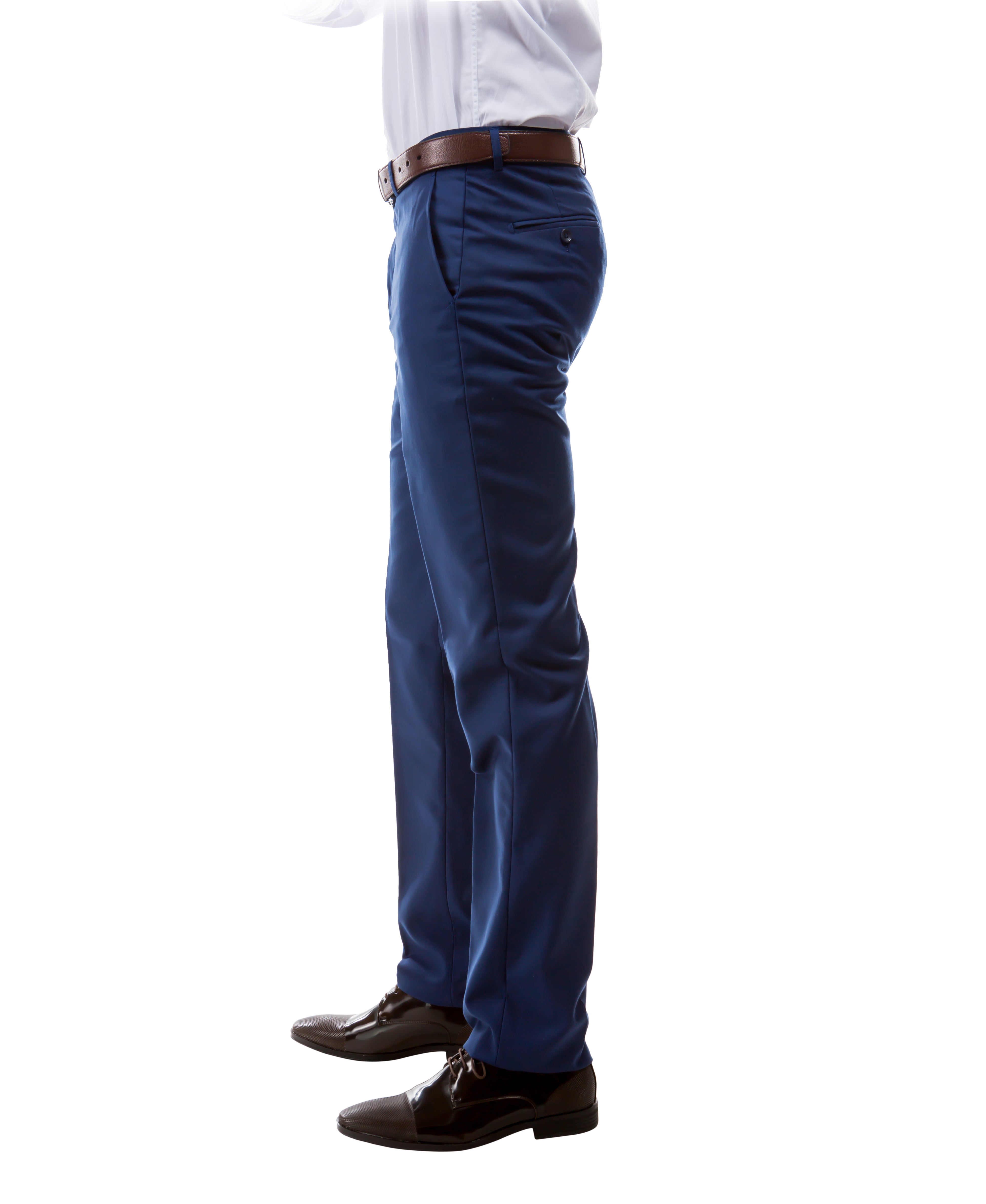 Mens Dress Pants Slim Fit UNHEMMED, Blue