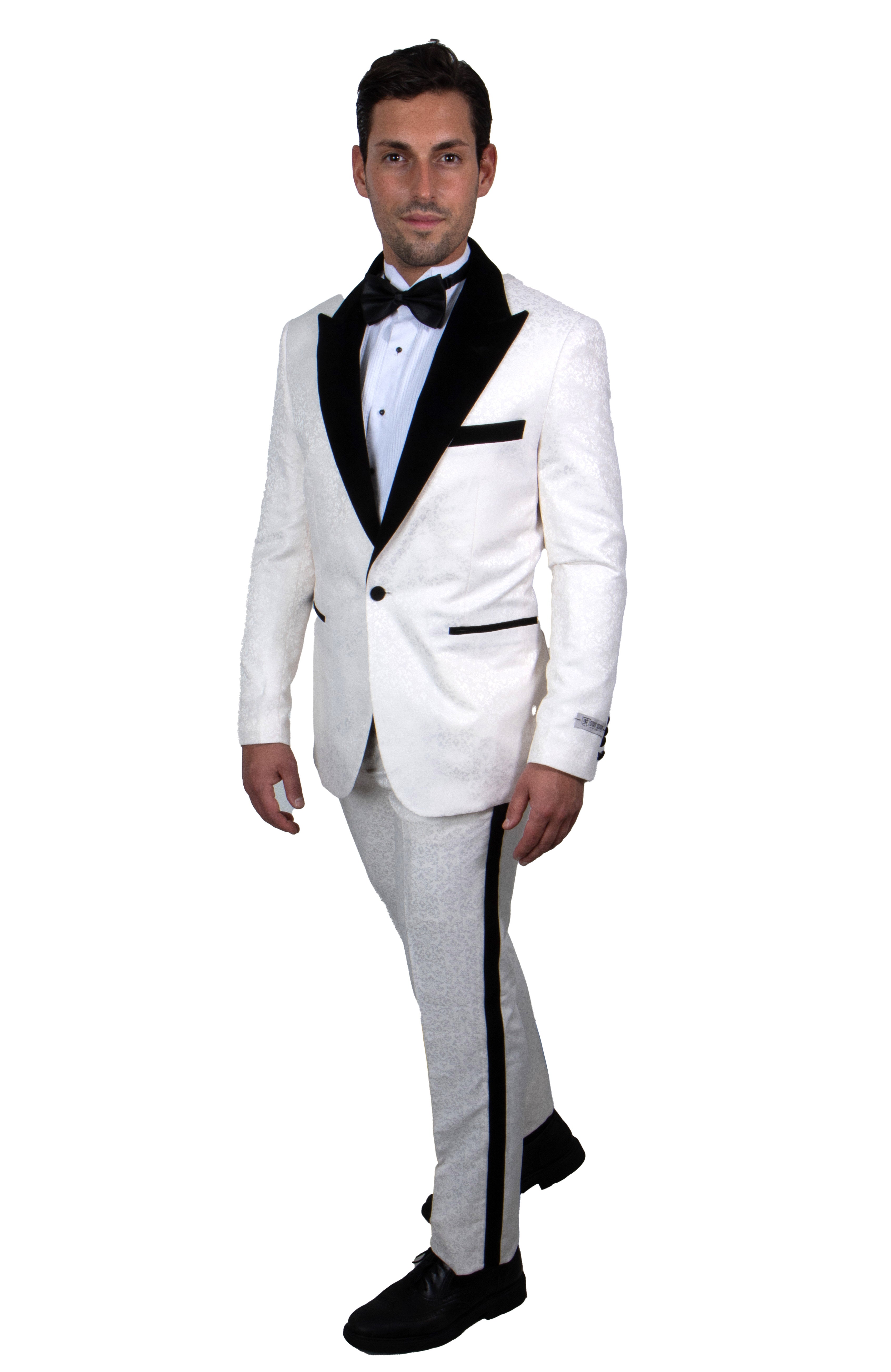 Cream / Black Stacy Adams Men's Suit