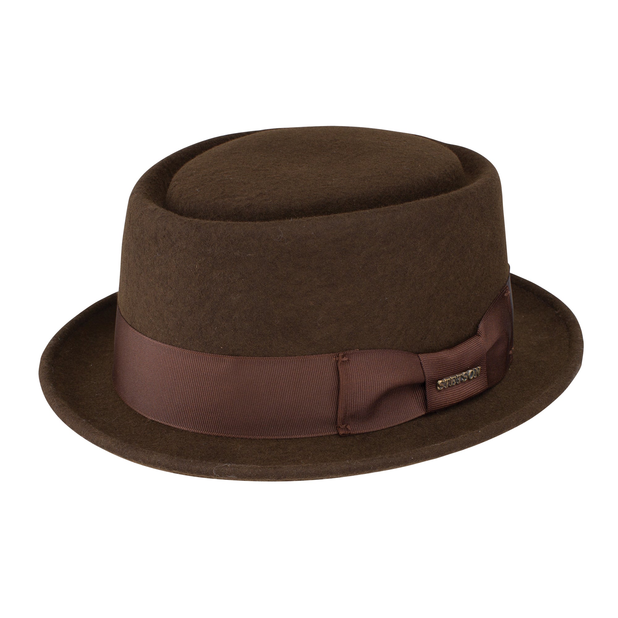 Stetson Cranston Wool Felt Pork Pie Hat Chocolate