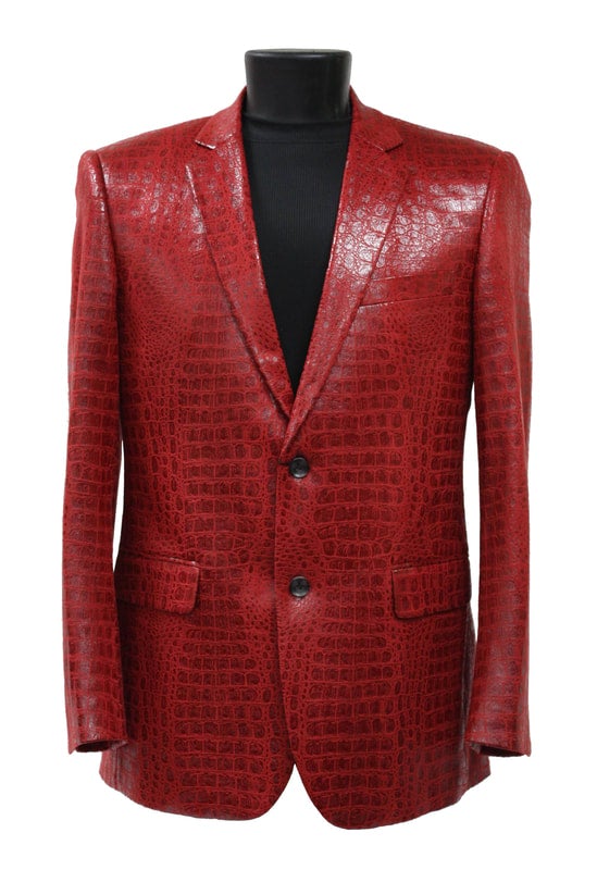 Bassiri J1041 Blazer Croc Print Blazer Red