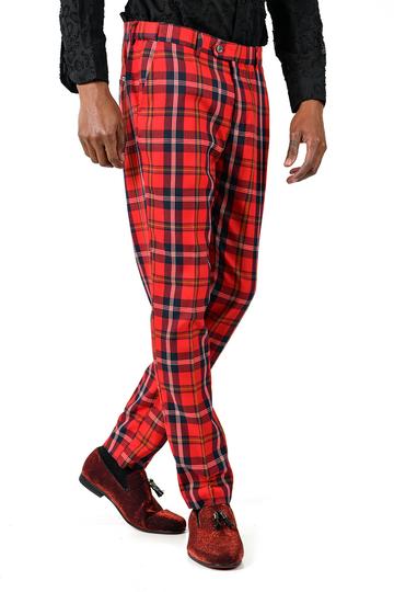 Barabas CP48 Fluoresce Slim Fit Plaid Pants
