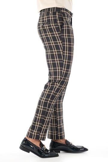 Black and gold plaid 2024 pants